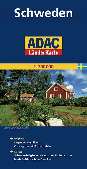 ADAC LänderKarte Schweden 1:750 000