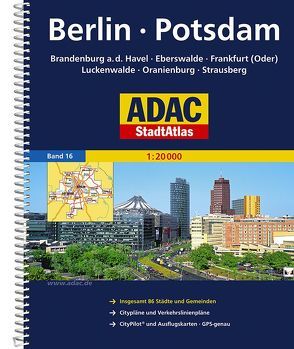 ADAC Stadtatlas Berlin/Potsdam mit Brandenburg a.d. Havel, Eberswalde, Frankfurt
