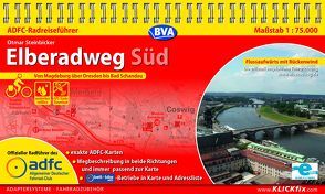 ADFC-Radreiseführer Elberadweg Süd 1:75.000 praktische Spiralbindung, reiß- und wetterfest, GPS-Tracks Download von Steinbicker,  Otmar