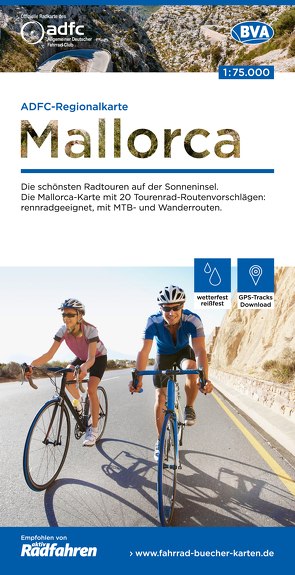 ADFC-Regionalkarte Mallorca, 1:75.000, reiß- und wetterfest, GPS-Tracks Download