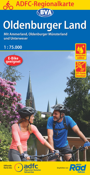 ADFC-Regionalkarte Oldenburger Land, 1:75.000, mit Tagestourenvorschlägen, reiß- und wetterfest, E-Bike-geeignet, GPS-Tracks Download