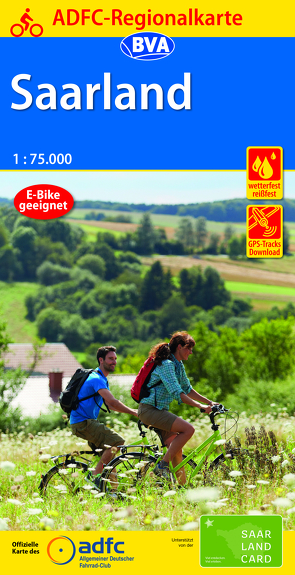 ADFC-Regionalkarte Saarland, 1:75.000, mit Tagestourenvorschlägen, reiß- und wetterfest, E-Bike-geeignet, GPS-Tracks Download
