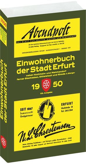 Adressbuch – Einwohnerbuch der Stadt Erfurt 1950 von Rockstuhl,  Harald