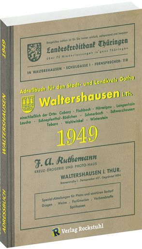 Adreßbuch Einwohnerbuch der Stadt WALTERSHAUSEN 1949 in THÜRINGEN von Rockstuhl,  Harald