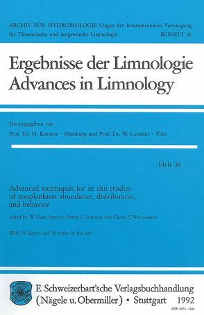 Advanced techniques for in situ studies of zooplankton abundance, distribution, and behavior von Schulze,  Peter C, Sprules,  W Gary, Williamson,  Craig E