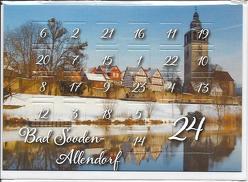 Adventkalender- Doppelkarte B6 “ St.Crucis-Kirche im Winter „, mit Umschlag, von Frühauf,  Wolfgang