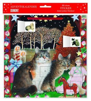 Adventskalender Ivory Cats 2 – mit 24 Stickern – mit Glitzer – mit rotem Stoffband – Format 30 x 30 cm von Ivory,  Lesley Anne