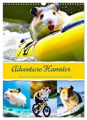 Adventure Hamster – Sportliche KI Hamster präsentieren den Abenteuer-Sport (Wandkalender 2024 DIN A3 hoch), CALVENDO Monatskalender von Schimak,  Fred