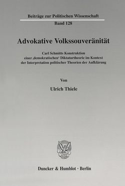 Advokative Volkssouveränität. von Thiele,  Ulrich