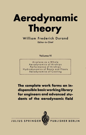 Aerodynamic Theory von Durand,  William Frederick