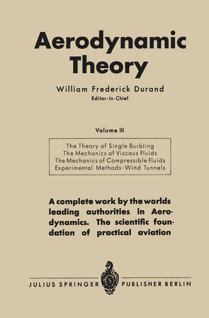 Aerodynamic Theory von Durand,  William Frederick