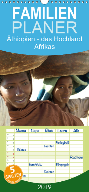 Äthiopien – das Hochland Afrikas – Familienplaner hoch (Wandkalender 2019 , 21 cm x 45 cm, hoch) von Siller,  Ronald