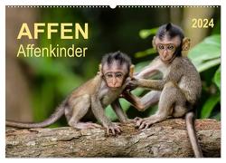 Affen – Affenkinder (Wandkalender 2024 DIN A2 quer), CALVENDO Monatskalender von Roder,  Peter