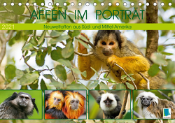 Affen im Porträt: Mittel- und Süd-Amerika (Tischkalender 2021 DIN A5 quer) von CALVENDO