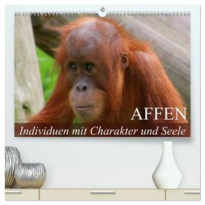 Affen – Individuen mit Charakter und Seele (hochwertiger Premium Wandkalender 2024 DIN A2 quer), Kunstdruck in Hochglanz von Stanzer,  Elisabeth