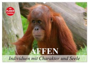 Affen – Individuen mit Charakter und Seele (Wandkalender 2024 DIN A2 quer), CALVENDO Monatskalender von Stanzer,  Elisabeth