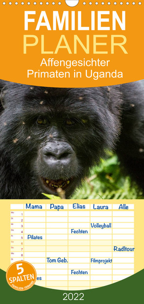 Affengesichter – Primaten in Uganda – Familienplaner hoch (Wandkalender 2022 , 21 cm x 45 cm, hoch) von Helmut Gulbins,  Dr.