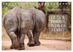 AFRIKA – Glück findet, wer es sucht (Tischkalender 2024 DIN A5 quer), CALVENDO Monatskalender von Woyke,  Wibke
