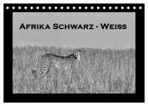 Afrika Schwarz – Weiss (Tischkalender 2024 DIN A5 quer), CALVENDO Monatskalender von Stern,  Angelika