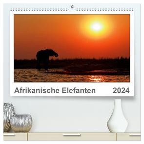 Afrikanische Elefanten (hochwertiger Premium Wandkalender 2024 DIN A2 quer), Kunstdruck in Hochglanz von Wolf,  Gerald