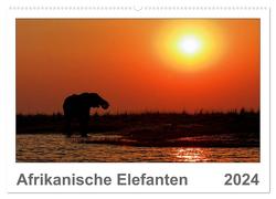 Afrikanische Elefanten (Wandkalender 2024 DIN A2 quer), CALVENDO Monatskalender von Wolf,  Gerald