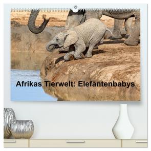 Afrikas Tierwelt: Elefantenbabys (hochwertiger Premium Wandkalender 2024 DIN A2 quer), Kunstdruck in Hochglanz von Voss,  Michael