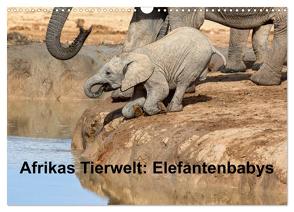 Afrikas Tierwelt: Elefantenbabys (Wandkalender 2024 DIN A3 quer), CALVENDO Monatskalender von Voss,  Michael