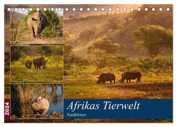 Afrikas Tierwelt: Nashörner (Tischkalender 2024 DIN A5 quer), CALVENDO Monatskalender von Voß & Doris Jachalke,  Michael