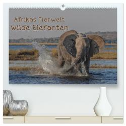 Afrikas Tierwelt – Wilde Elefanten (hochwertiger Premium Wandkalender 2024 DIN A2 quer), Kunstdruck in Hochglanz von Voss,  Michael