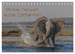 Afrikas Tierwelt – Wilde Elefanten (Tischkalender 2024 DIN A5 quer), CALVENDO Monatskalender von Voss,  Michael