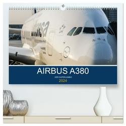 Airbus A380 Superjumbo 2024 (hochwertiger Premium Wandkalender 2024 DIN A2 quer), Kunstdruck in Hochglanz von Thoma,  Sebastian