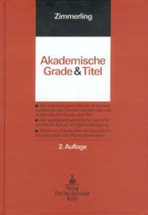 Akademische Grade und Titel von Zimmerling,  Wolfgang