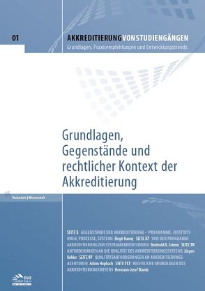 Akkreditierung von Studiengängen – Heft 1 von Blanke,  Hermann-Josef, Grimm,  Reinhold R., Hanny,  Birgit, Hopbach,  Achim, Kohler,  Jürgen