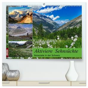 Aktiviere Sehnsüchte Reiseziele in der Schweiz (hochwertiger Premium Wandkalender 2024 DIN A2 quer), Kunstdruck in Hochglanz von Michel,  Susan