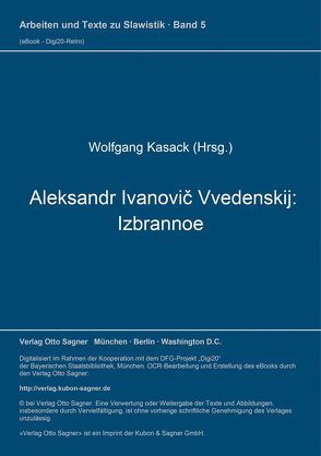 Aleksandr Ivanovič Vvedenskij: Izbrannoe von Kasack,  Wolfgang