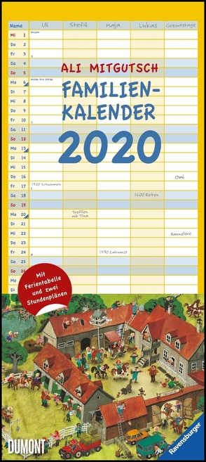 Ali Mitgutsch Familienkalender 2020 – Wandkalender – Familienplaner mit 5 Spalten – Format 22 x 49 cm von DUMONT Kalenderverlag, Mitgutsch,  Ali