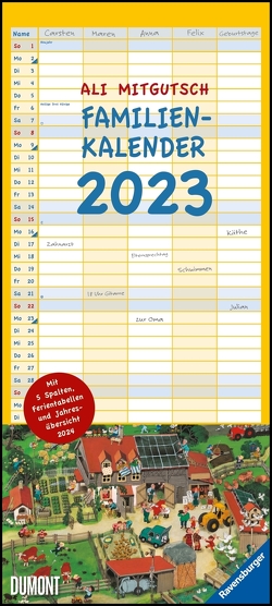 Ali Mitgutsch Familienkalender 2023 – Wandkalender – Familienplaner mit 5 Spalten – Format 22 x 49,5 cm von Mitgutsch,  Ali