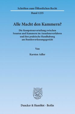 Alle Macht den Kammern? von Adler,  Karsten