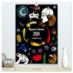 Allegorien-Kalender (hochwertiger Premium Wandkalender 2024 DIN A2 hoch), Kunstdruck in Hochglanz von Streng,  Wildis