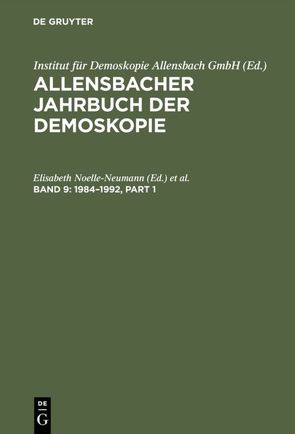 Allensbacher Jahrbuch der Demoskopie / 1984–1992 von Noelle-Neumann,  Elisabeth