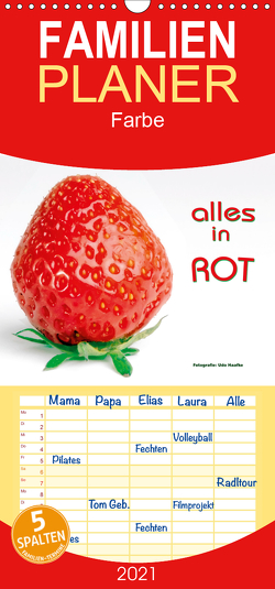 Alles in Rot – Familienplaner hoch (Wandkalender 2021 , 21 cm x 45 cm, hoch) von Haafke,  Udo