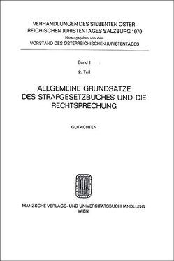 Allg.Grundsätze d.STGB und die Rechtsprechung von Zipf,  Heinz