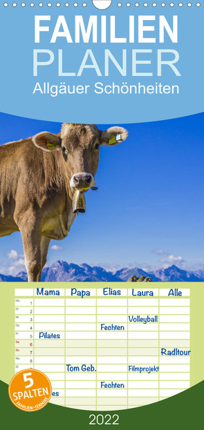 Familienplaner Allgäuer Schönheiten Allgäu – Land der Kühe (Wandkalender 2022 , 21 cm x 45 cm, hoch) von G. Allgöwer,  Walter