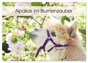 Alpakas im Blumenzauber (Wandkalender 2024 DIN A3 quer), CALVENDO Monatskalender von Rentschler,  Heidi