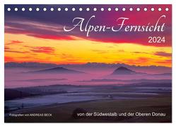 Alpen-Fernsichten von der Südwestalb und Oberen Donau (Tischkalender 2024 DIN A5 quer), CALVENDO Monatskalender von Beck,  Andreas
