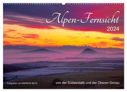 Alpen-Fernsichten von der Südwestalb und Oberen Donau (Wandkalender 2024 DIN A2 quer), CALVENDO Monatskalender von Beck,  Andreas