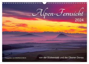 Alpen-Fernsichten von der Südwestalb und Oberen Donau (Wandkalender 2024 DIN A3 quer), CALVENDO Monatskalender von Beck,  Andreas