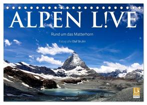 Alpen live – Rund um das Matterhorn (Tischkalender 2024 DIN A5 quer), CALVENDO Monatskalender von Bruhn,  Olaf