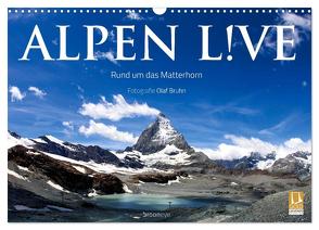 Alpen live – Rund um das Matterhorn (Wandkalender 2024 DIN A3 quer), CALVENDO Monatskalender von Bruhn,  Olaf