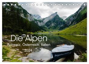 Alpen (Schweiz, Österreich, Italien) (Tischkalender 2024 DIN A5 quer), CALVENDO Monatskalender von Hacker,  Elke